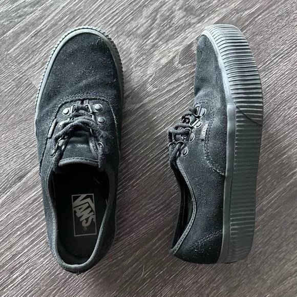 Vans Authentic Platform Black Mono Shoes - Picture 2 of 5